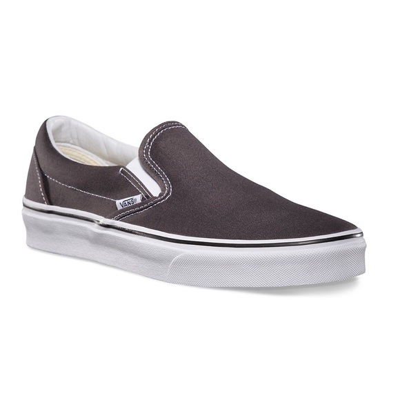 charcoal grey slip on vans
